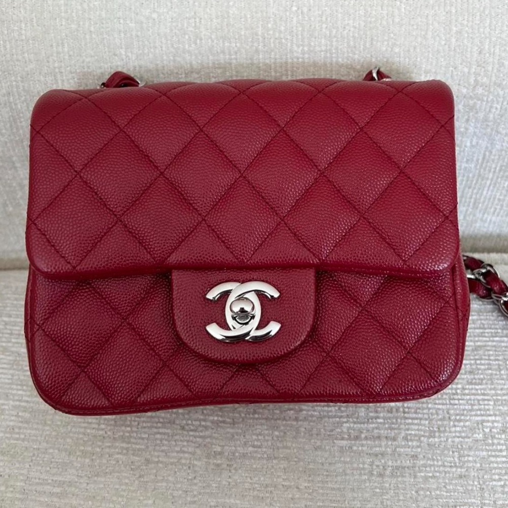 Chanel Red classic flap Quilted Leather Bag